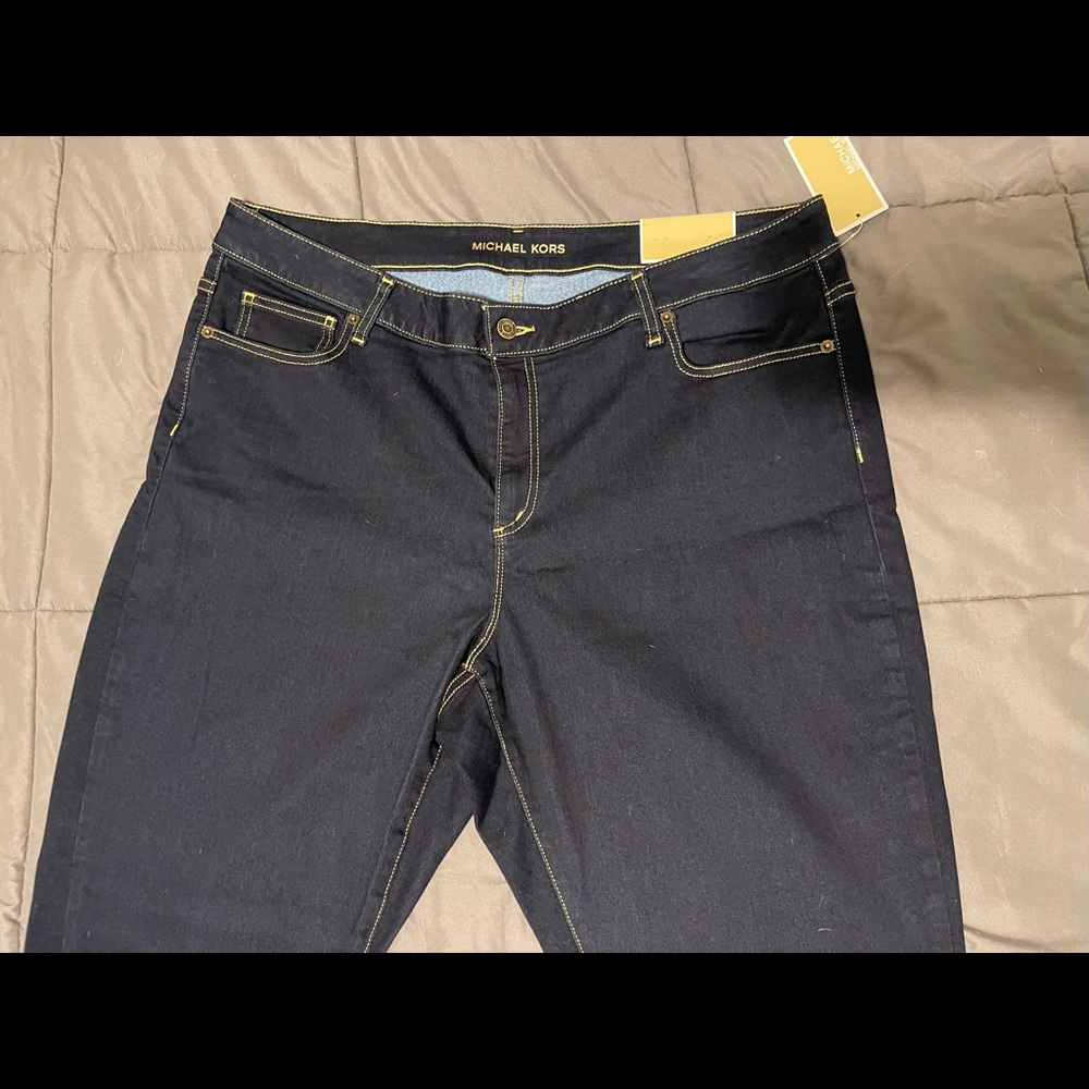 NWT Michael Kors Izzy Skinny jeans dark rinse 20w